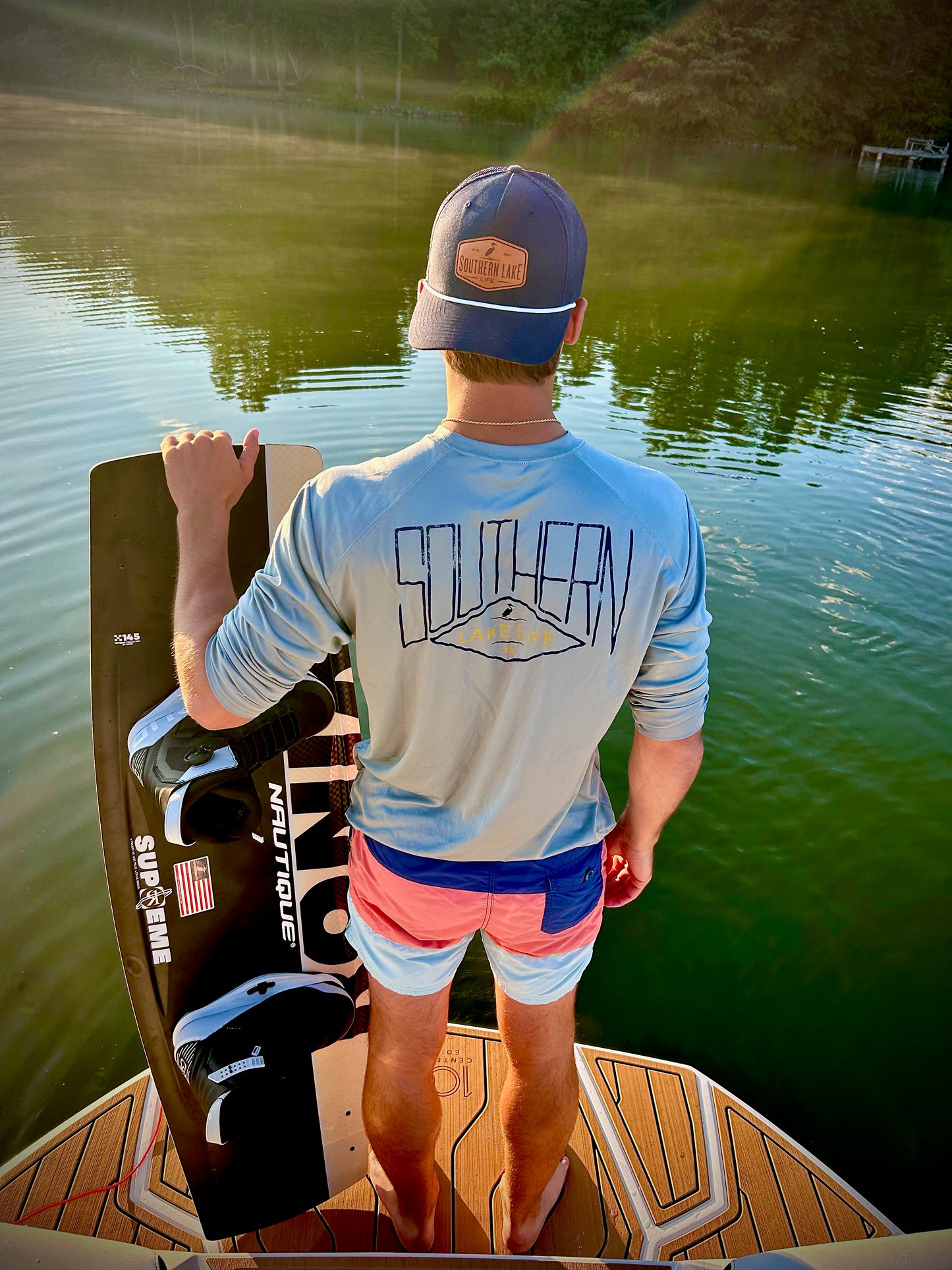 The Southern Lake Life: Diamond Logo Performance Long Sleeve - Gray