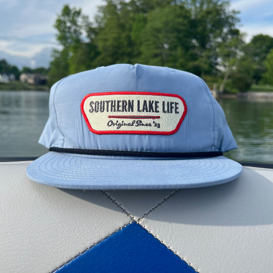 The Southern Lake Life: PATCH SKY BLUE ROPE HAT