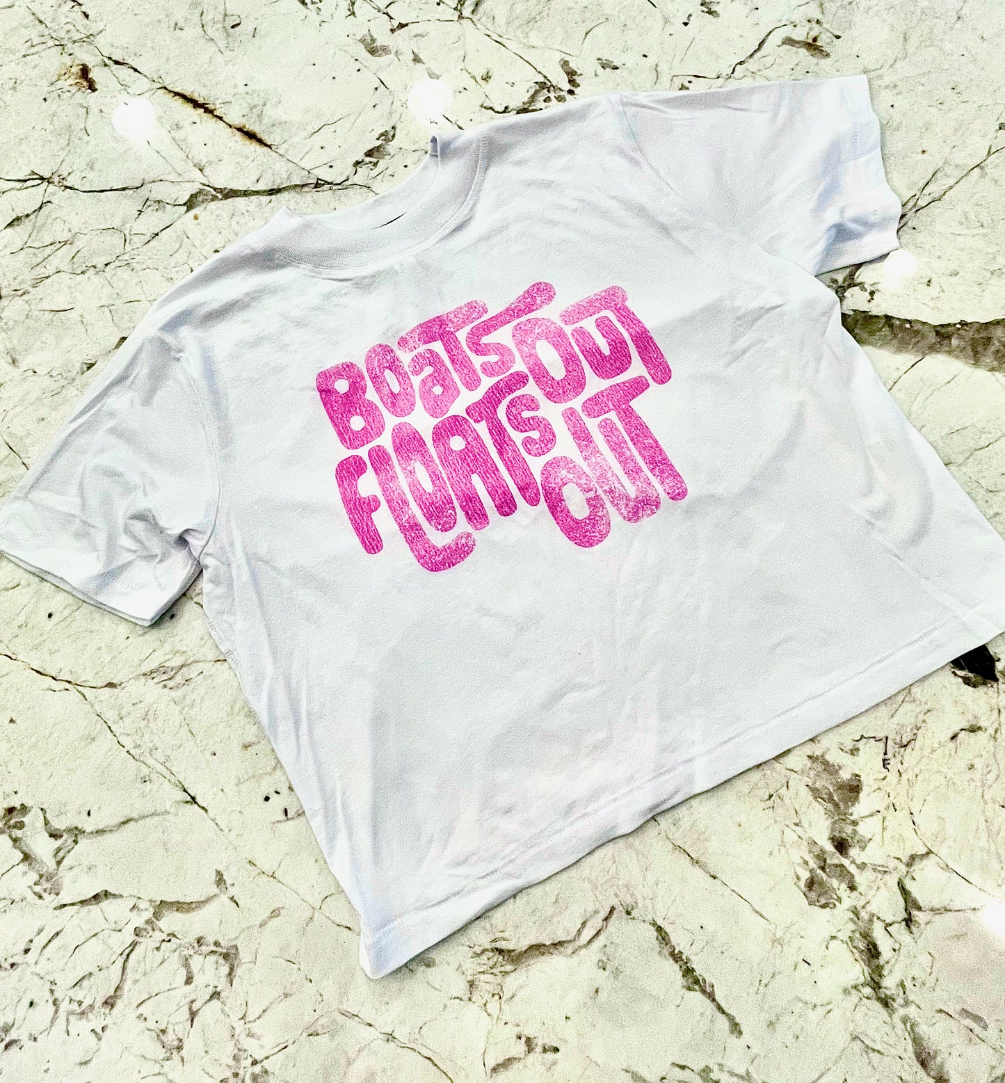The Southern Lake Life: Boats Out, Floats Out - Ladies Crop Top - White