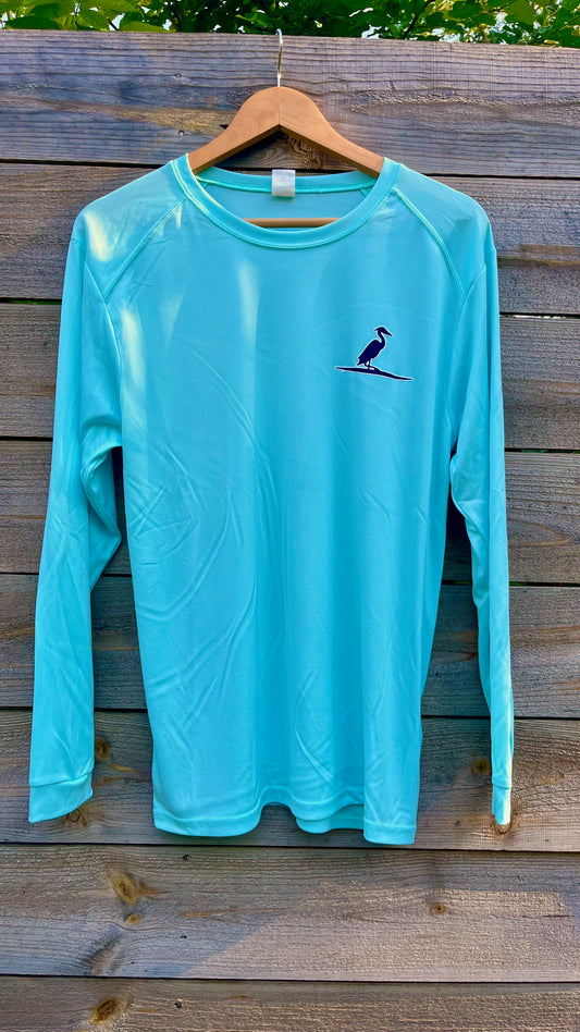 The Southern Lake Life: Diamond Logo Performance Long Sleeve - Aqua Blue