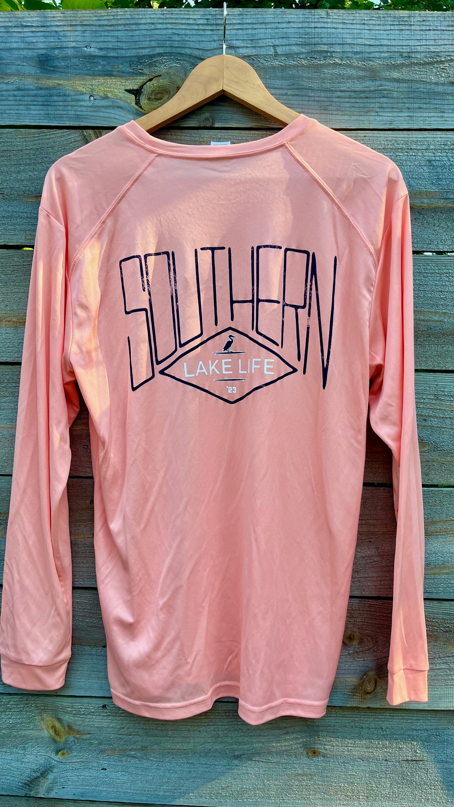 The Southern Lake Life: Diamond Logo Performance Long Sleeve - Coral