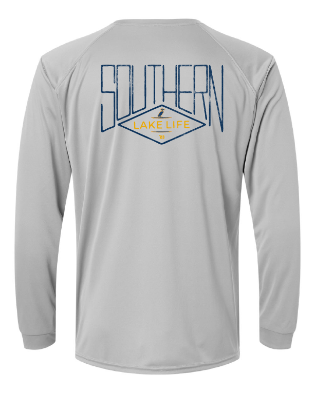 The Southern Lake Life: Diamond Logo Performance Long Sleeve - Gray