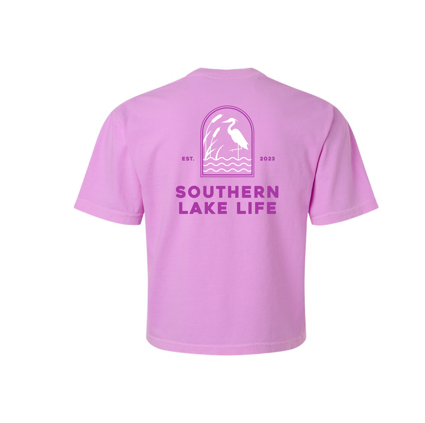 LADIES HERON BOX TEE - NEON VIOLET