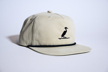 The Southern Lake Life - Heron Logo Rope Hat - Biscuit/Black