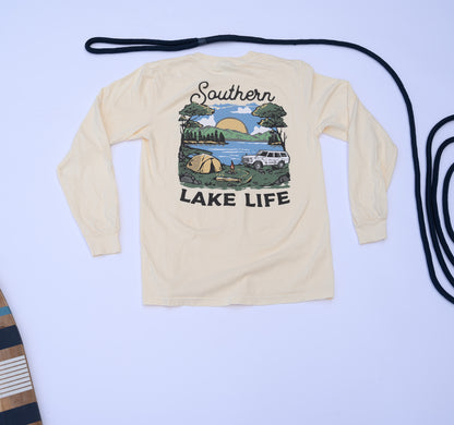 The Southern Lake Life - Camp - Long Sleeve - Ivory