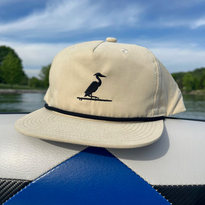 The Southern Lake Life - Heron Logo Rope Hat - Biscuit/Black