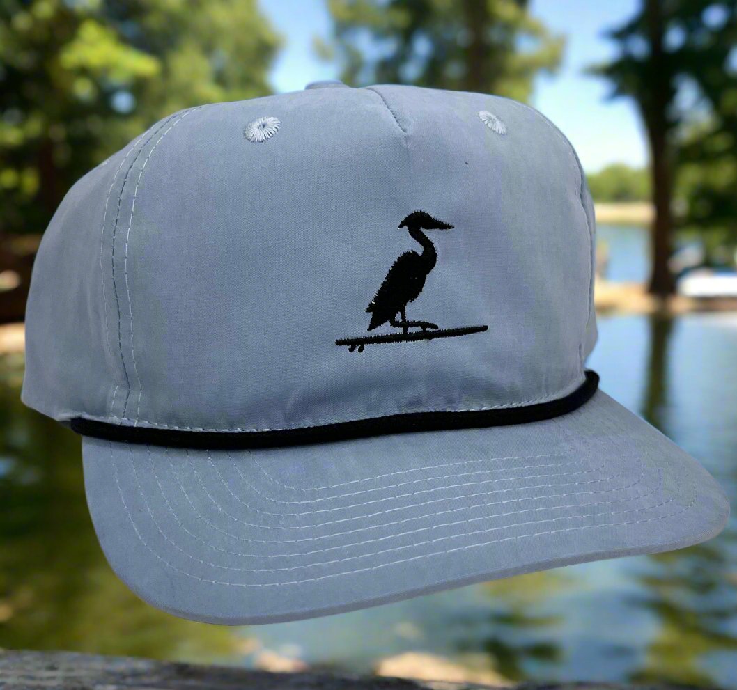 The Southern Lake Life: Heron on Surfboard Rope Hat - Blue/Black