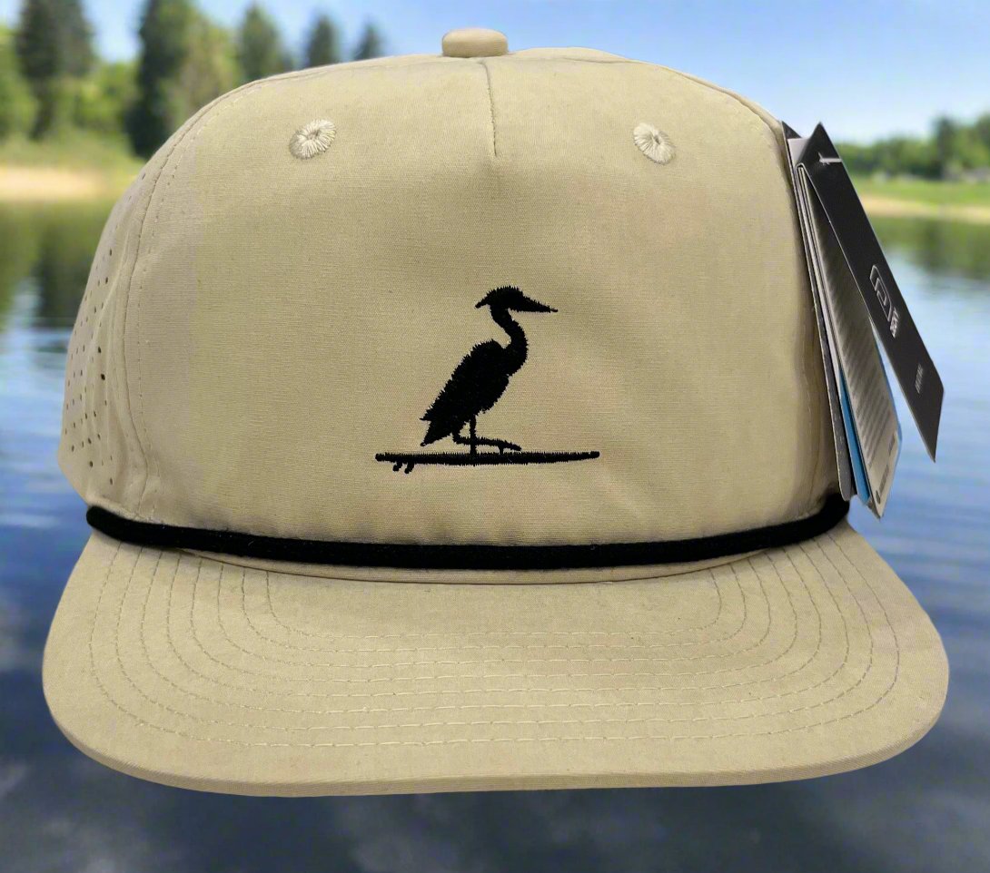 The Southern Lake Life: Heron Logo Rope Hat - Biscuit/Black