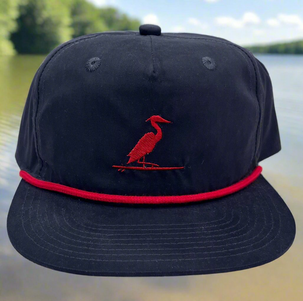 The Southern Lake Life: Heron Logo Rope Hat Navy/Red